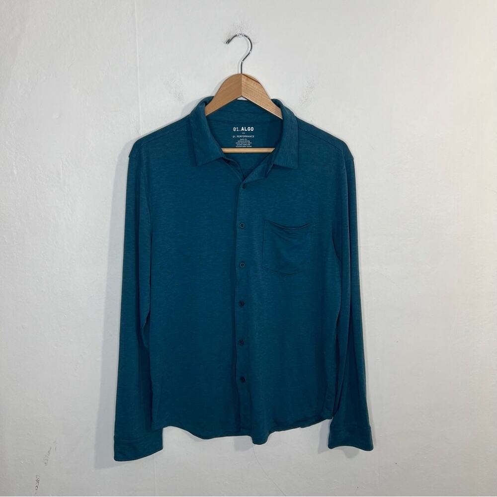 01. Algo Performance Button Air Light Moisture Wicking Button Shirt Size Medium